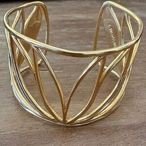 BaubleBar Gold Openwork Cuff Bracelet